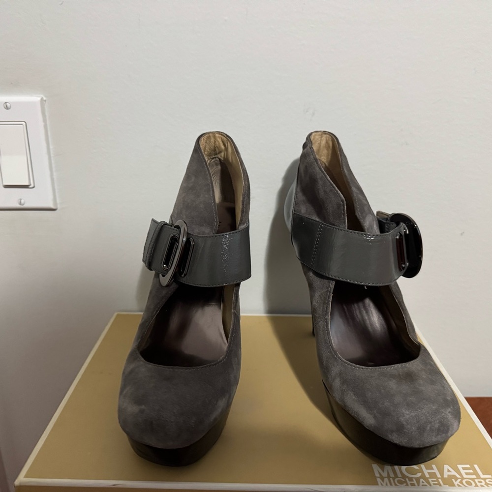 Michael Kors Dark Gray Heels with Buckle